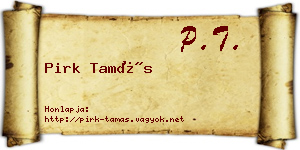 Pirk Tamás névjegykártya